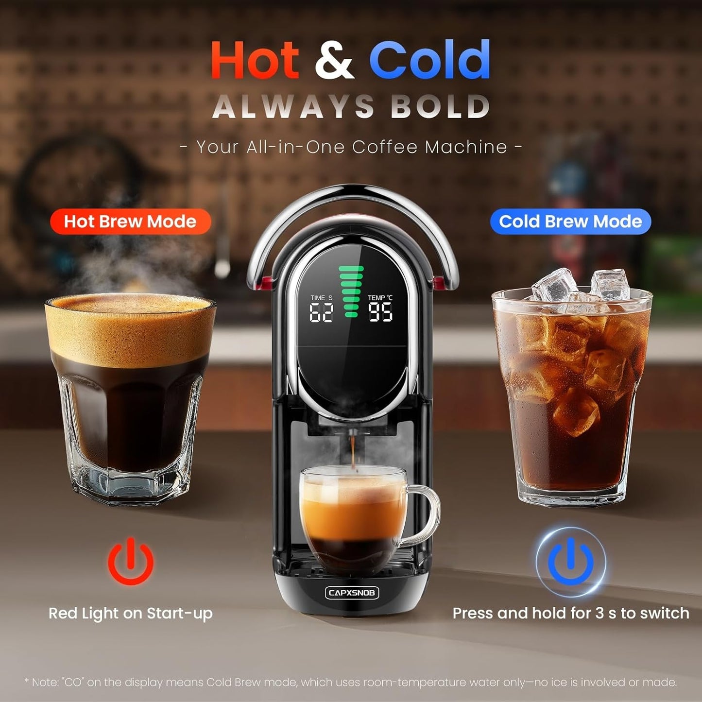 Magician1 Mini Espresso Machine for Nespresso Original, Dolce Gusto, Lavazza Blue, ESE Pods, 19-Bar Coffee Machine for Ground Coffee, Coffee Maker with adjustable Temp & Cup Size, 21oz Reservoir