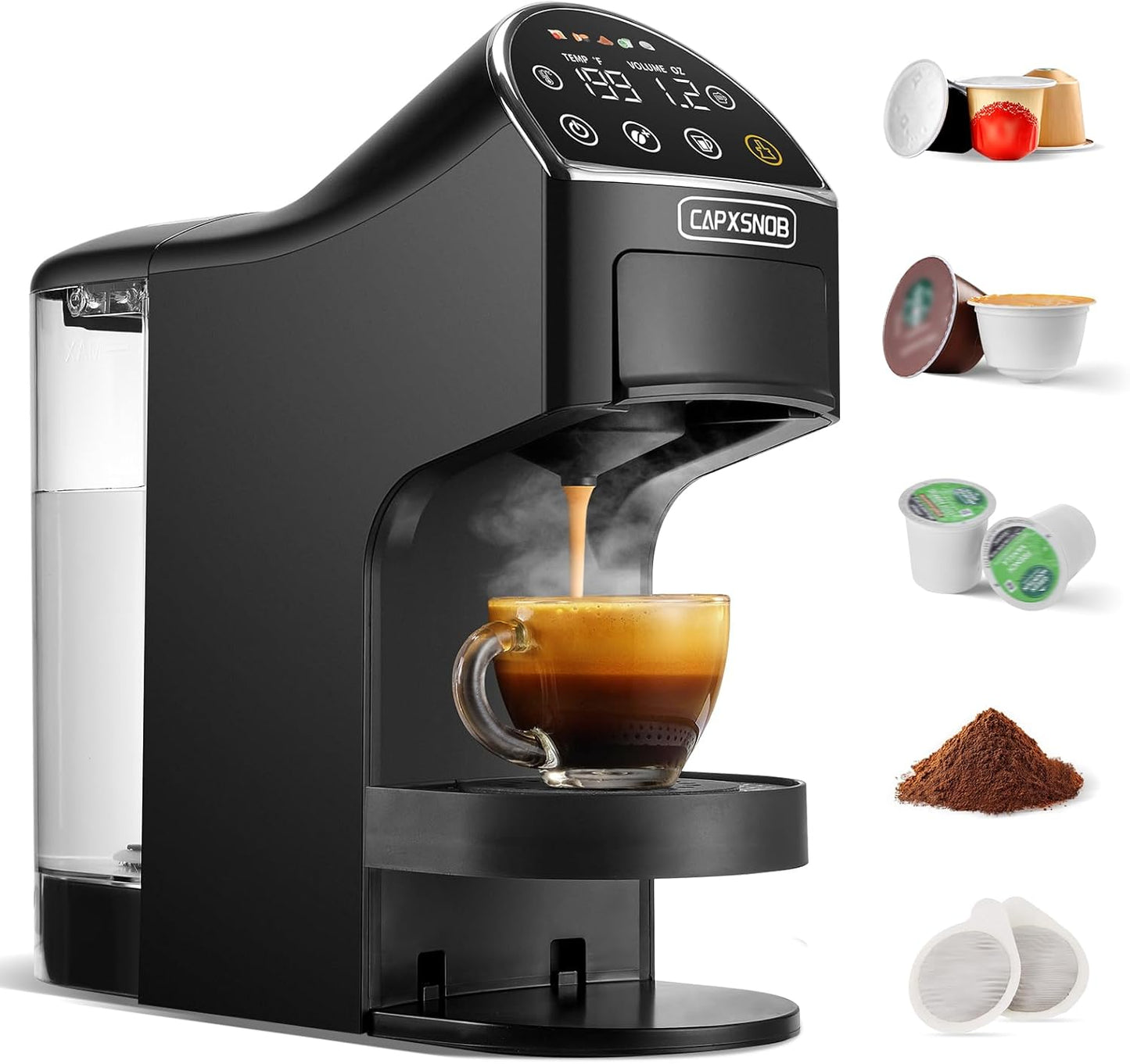 Magician2 Mini Coffee Maker compatible with Keurig K Cup, Nespresso Original, Dolce Gusto, ESE Pods | LED Touchscreen, Customizable Brewing, 20 Bar, 42 oz | Espresso Coffee Machine for Home & Office