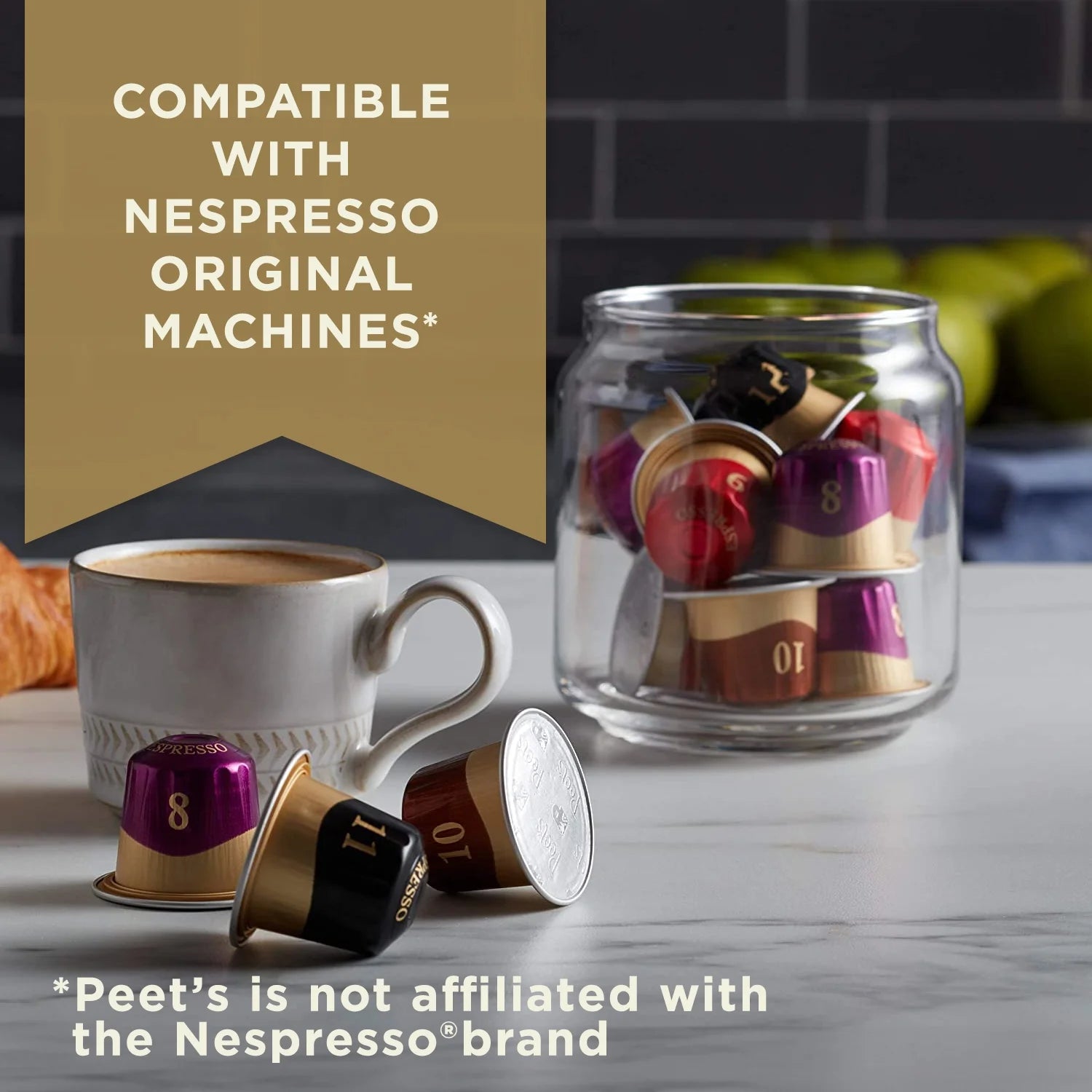 Nerissimo Espresso Coffee Pods, Premium Dark Roast Intensity 11, 10 Count, Single Serve Capsules