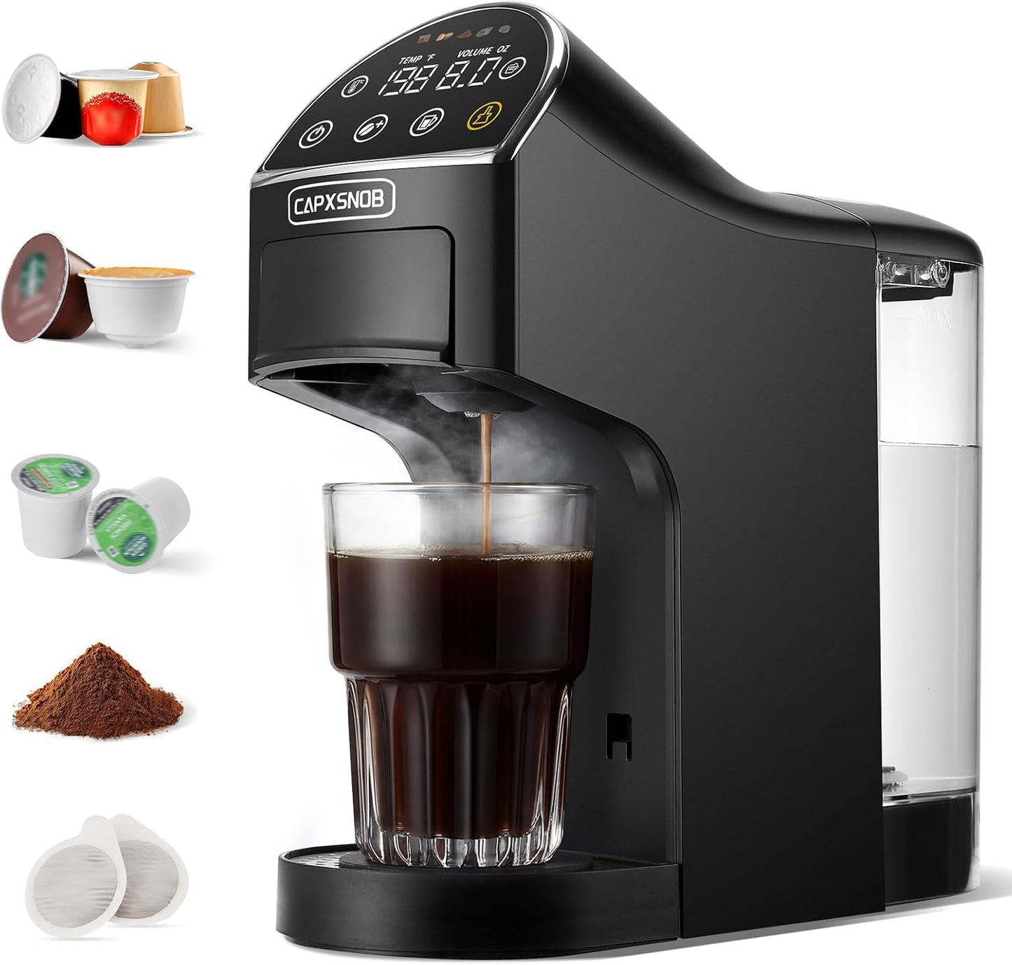 Magician2 Mini Coffee Maker compatible with Keurig K Cup, Nespresso Original, Dolce Gusto, ESE Pods | LED Touchscreen, Customizable Brewing, 20 Bar, 42 oz | Espresso Coffee Machine for Home & Office