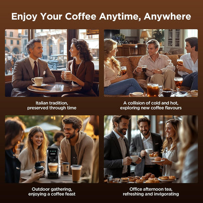 Warriors1 5 in 1 Pod Coffee Machines for Nespresso Original, Nescafe Dolce Gusto, Lavazza A Modo Mio, FAP Espresso Point Capsule and Ground Coffee, 20 Bars Automatic Capsule Small Mini Coffee Machine