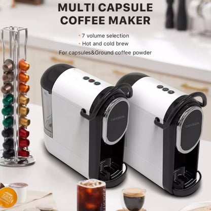 CapXsnob 5in1 Espresso Single Serve Coffee Machine, 19Bar for Nespresso Original/Dolce Gusto/K-Cup Pods/Ground Coffee/44mm ESE