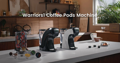 Warriors1 4in1 Coffee Pods Machines for Nespresso Original, Nescafe Dolce Gusto, Lavazza Espresso Point Coffee Pods and Ground Coffee, 20 Bar Automatic Capsule Small Mini Coffee Machine